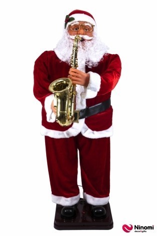 Санта Клаус музыкальный с саксофоном маленький - Фото