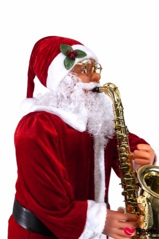 Санта Клаус музыкальный с саксофоном маленький