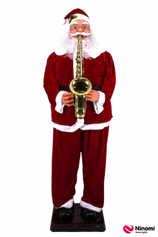 Санта Клаус музыкальный с саксофоном 180см - Фото
