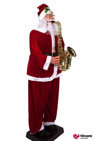 Санта Клаус музыкальный с саксофоном 180см