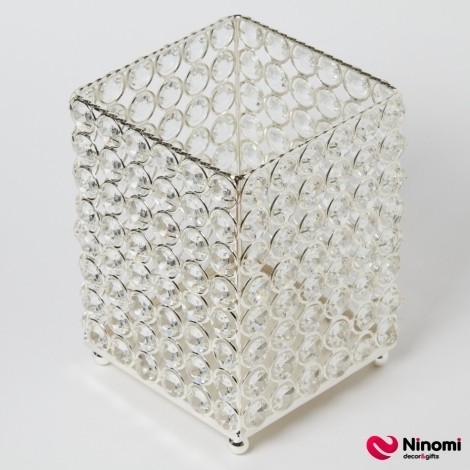 Подсвечник металлический "Crystal Cube" L серебристый - Фото
