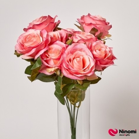 Букет роз "Plenty" насыщенно-розовых на 9 веток - Фото