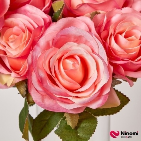 Букет роз "Plenty" насыщенно-розовых на 9 веток - Фото