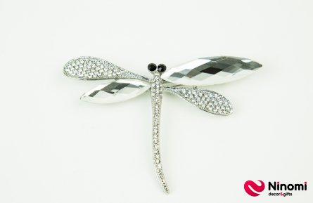 Брошь «Стрекоза с алмазными крыльями» - Фото