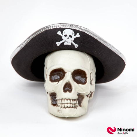 Шляпа "Пират" с серебряным кантом L - Фото