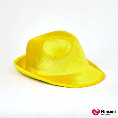 Шляпа бархатная желтая - Фото