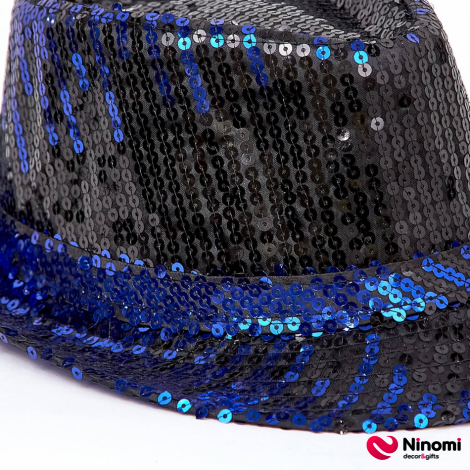 Шляпа "Диско" черно-синяя - Фото