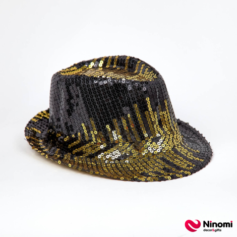 Шляпа "Диско" золотисто-черная - Фото