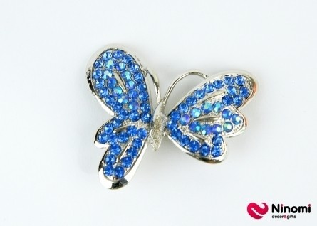 Брошь "Голубая бабочка" - Фото
