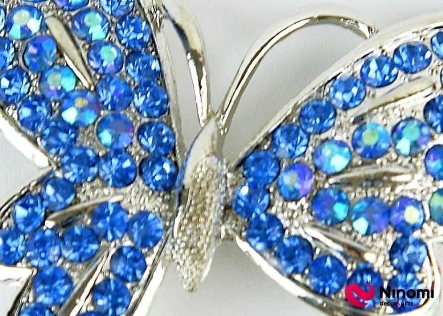 Брошь "Голубая бабочка" - Фото