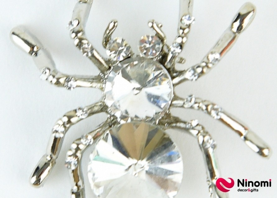 Брошка "Павук з кристалом - Фото