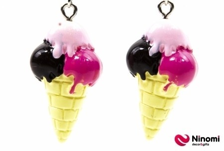 Серьги Fastfood "Ice cream cone" - Фото