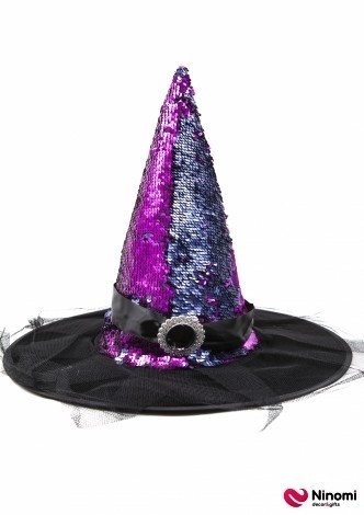 Шляпа ведьмы с пайетками - Фото