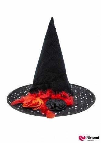 Шляпа ведьмы с розами в горох - Фото