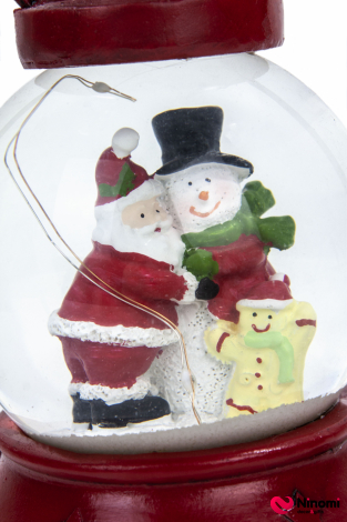 Фонарь музыкальный со снегом «Санта с помощниками» с подсветкой