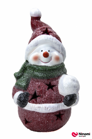 Новогодний декор "Сахарный Снеговик" с LED-подсветкой - Фото