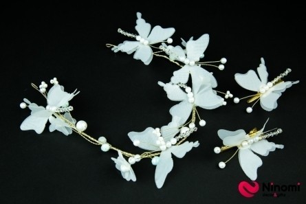 Діадема з білими метеликами - Фото