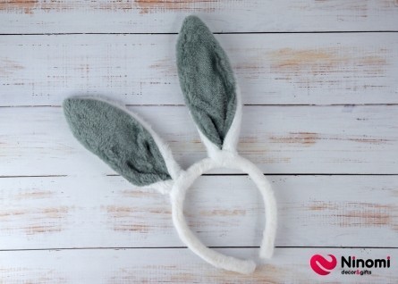 Обруч "Уши зайца" серые - Фото