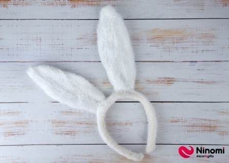Обруч "Уши зайца" белые - Фото