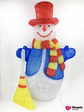 Светящийся декор "Снеговик в цилиндре" - Фото