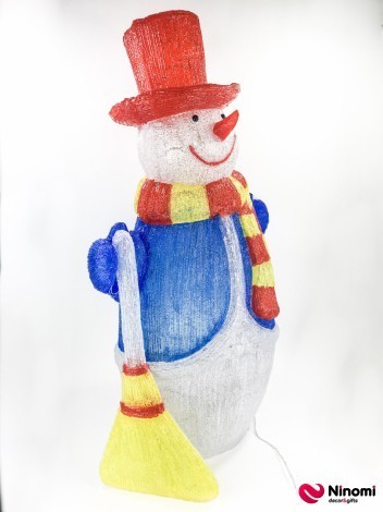 Светящийся декор "Снеговик в цилиндре" - Фото