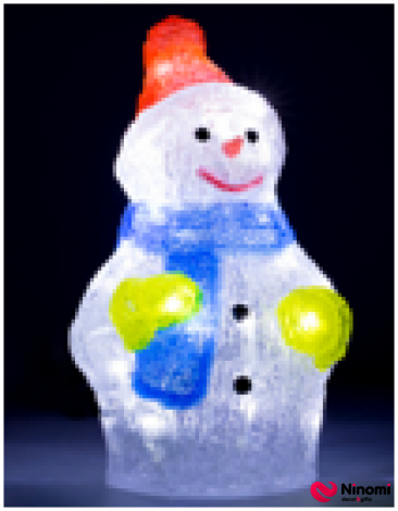 Светящийся декор "Снеговик в варежках" - Фото