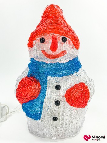 Светящийся декор "Снеговик цветной" - Фото