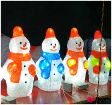 Светящийся декор "Снеговик цветной" - Фото