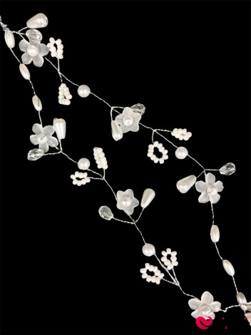 Тика с цветами Белой лилии с жемчугом