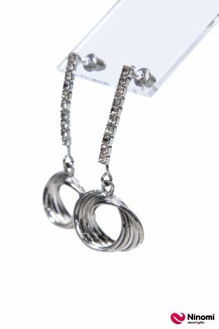 Сережки "Silver collection" кільця з фіанітами - Фото