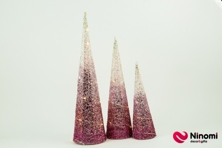 Новорічний декор "Три конуси" з LED підсвічуванням - Фото