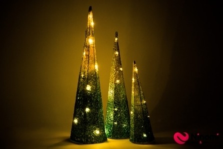 Новогодний декор - "Три конуса" с LED подсветкой - Фото