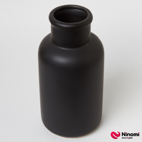 Керамическая ваза "Цилиндр" чёрная L - Фото