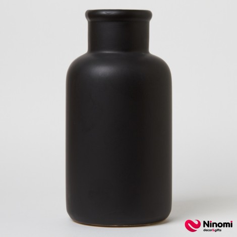 Керамическая ваза "Цилиндр" чёрная L - Фото