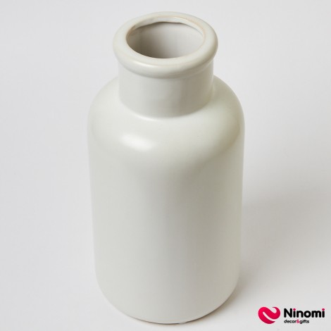 Керамическая ваза "Цилиндр" белая L - Фото