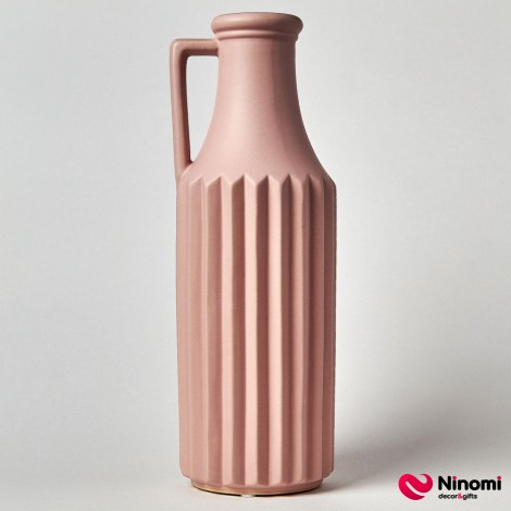 Ваза керамическая "Hand Bottle" матово-розовая - Фото
