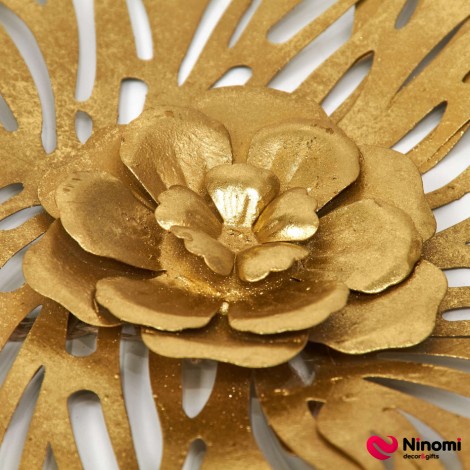 Металлическая настенная композиция "Gold flower" 3 шт. - Фото