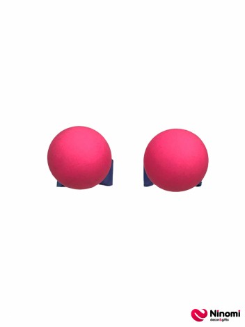Сережки-пусети "Рожева куля" - Фото
