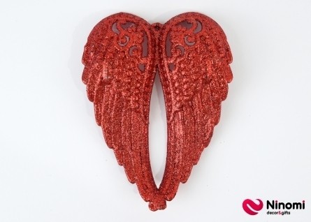 Декор "Крылья ангела" с глиттером красные - Фото