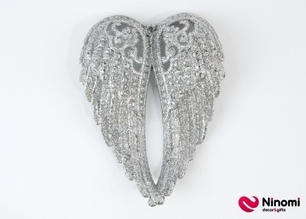 Декор "Крылья ангела" с глиттером серебро - Фото