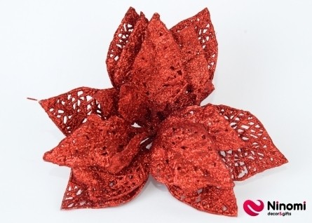 Декоративный цветок Рождественский красный - Фото