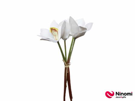 Букет "Орхидеи" белый 5шт - Фото