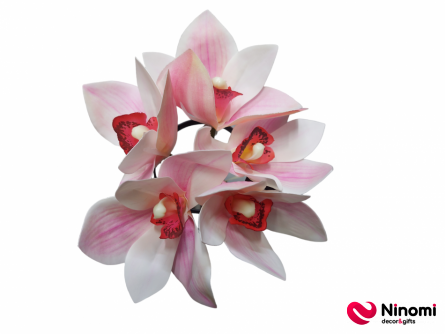 Букет "Орхидеи" бело-розовый 5шт - Фото