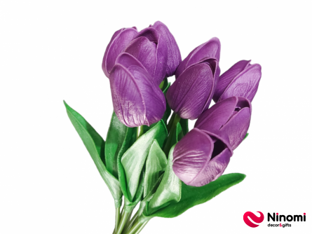 букет латексных "тюльпанов"фиолетовый 9шт - Фото