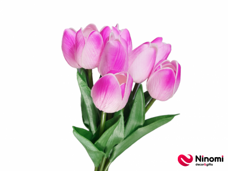 Букет латексных "тюльпанов" бело-розовый 9 шт - Фото