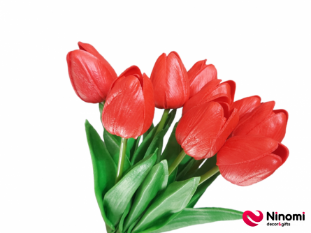 букет латексных "тюльпанов"красный 9шт - Фото