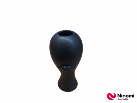 Керамическая ваза "Lips" черная S - Фото