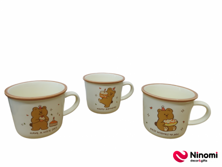 керамические чашки набор из 3 шт №13 - Фото