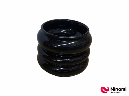 Керамический ваза "Ribbed" черная - Фото