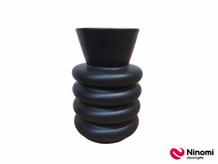 Керамический ваза "Ribby" Черная L - Фото